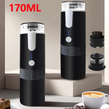 Máquina de café elétrica sem fio, recarregável, máquina de café automática, apto para casa, escritório, camping, viagens, 170ml