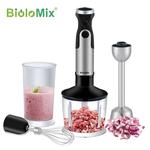 Liquidificador Manual Biolomix, Misturador De Imersão, Processador De Alimentos, Controle De 6 Velocidades, 4 em 1, 1200W