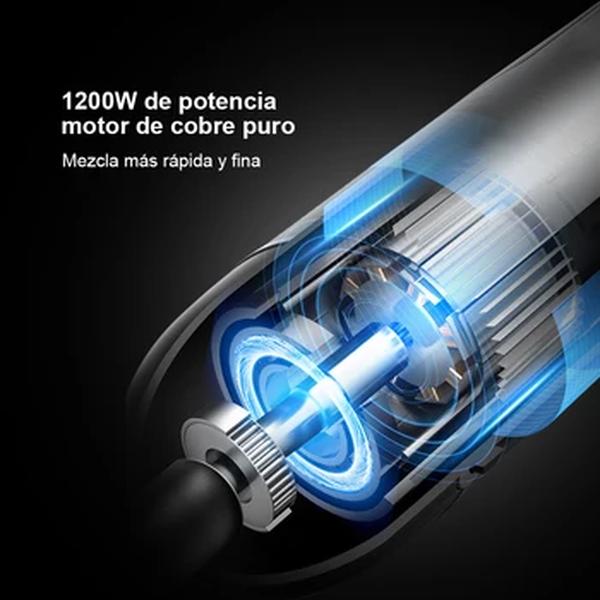 Biolomix-Misturador De Imersão Elétrica Com Lâminas De Gelo De Aço Inoxidável, Moedor E Copo, 4 Em 1, 1200W