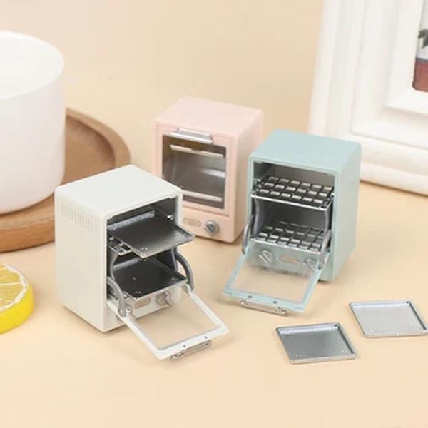 Dollhouse Mini Forno Vertical, Cozinha Micro-ondas, Assadeira, Model Doll Decor, 1:12