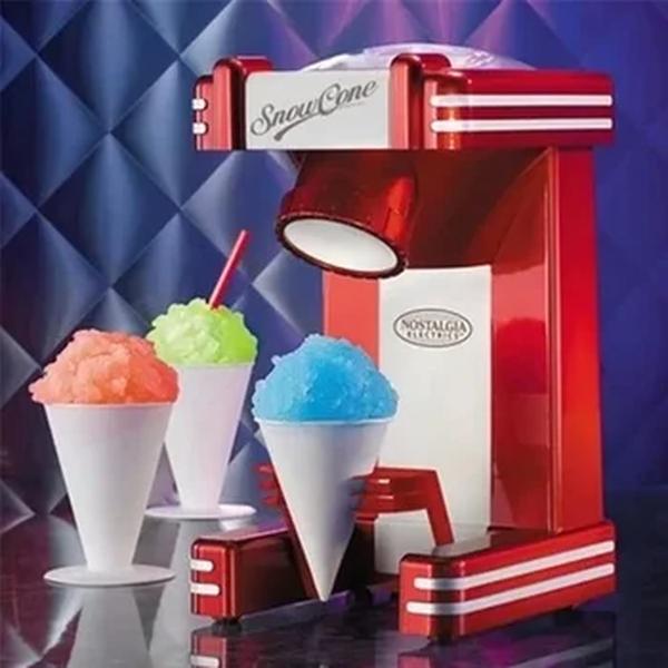 Máquina De Gelo Raspado De Metal Elétrico Doméstico, Máquina De Slush De Floco De Neve, Freezer Snow Crusher, Nostalgia, 3 kg/min