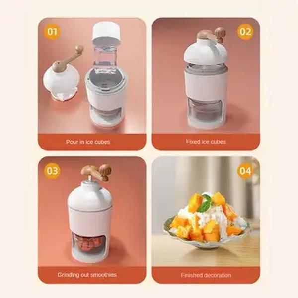 Triturador de gelo manual com moldes Smoothie Machine Smoothie Machine Smoothie Material para alimentos saudáveis Lâmina de aço inoxidável 500ml