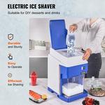 VEVOR-Commercial Tabletop Ice Shaver Crusher, Electric Snow Cone Maker com 4.4lbs Ice Box para Festas Eventos e Casa, 265Lbs/H, 300W