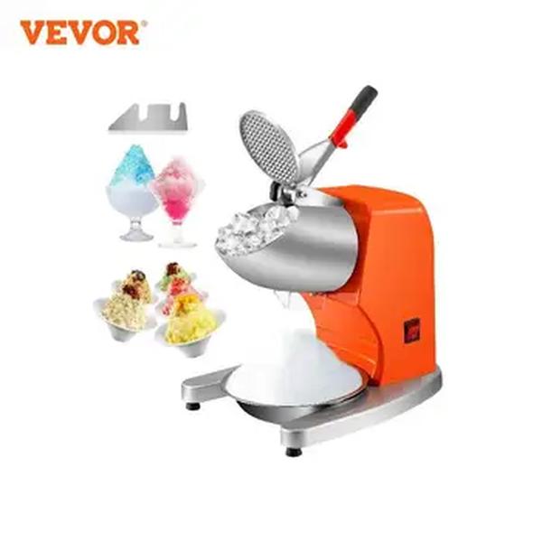 VEVOR-Electric Ice Shaver Crusher, Snow Cone Maker Machine, lâminas duplas de aço inoxidável, máquina de gelo raspado, uso doméstico e comercial