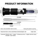 Hidrômetro de eletrólito portátil Refratômetro anticongelante automotivo Tester de fluido de ureia do carro Congelamento de bateria Detector ATC 4 em 1