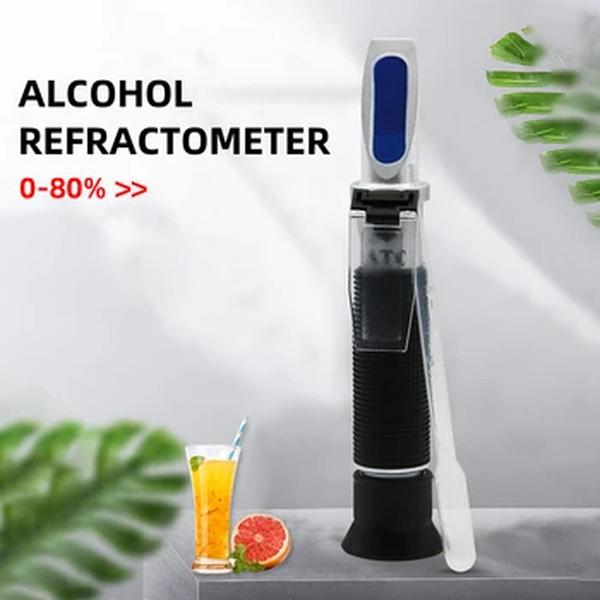 Handheld álcool refratômetro, açúcar e vinho concentração medidor, uvas Brix, ATC 48% de desconto, álcool cerveja 0 -40%