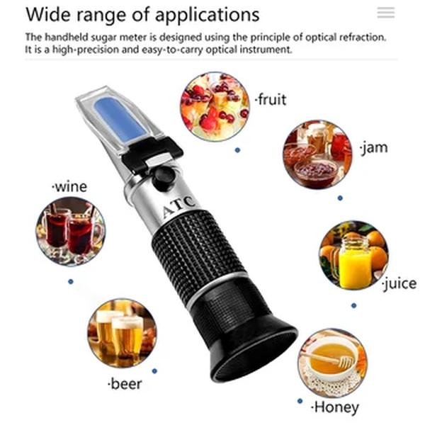 Handheld Alcohol Refractometer Tester, Wine Concentration Meter, Brix Uvas, Alcohol Tester, Cerveja, 0 -25%, 0 -40%