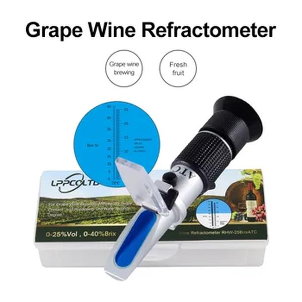 LPPCOCO-Refratômetro Handheld Alcohol, Sugar Tester, Wine Concentration Meter, Densitômetro de cerveja, Brix Grapes, 0 -25% Alcohol, 0 -40%