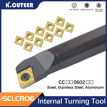 Conjunto De Suporte De Ferramenta De Torneamento Interno, Inserções De Carboneto CCMT, Ferramentas De Corte De Torno, S06K-SCLCR06, S08K-SCLCR06, S12M-SCLCR06, S16Q-SCLCR06