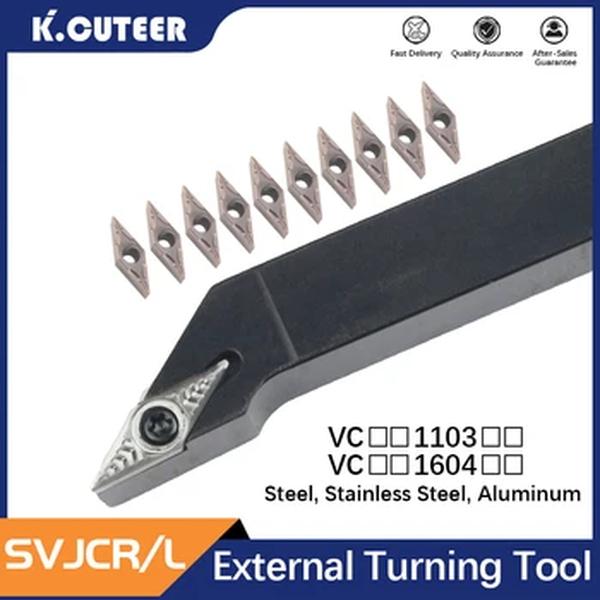 SVJCR L External Turning Tool Holder, cortador de torno, inserções de carboneto, VCMT, VCGT, Ferramentas CNC, SVJCR1212H11, SVJCR1616H16, SVJCL2525M16