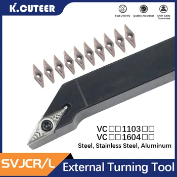 SVJCR L External Turning Tool Holder, cortador de torno, inserções de carboneto, VCMT, VCGT, Ferramentas CNC, SVJCR1212H11, SVJCR1616H16, SVJCL2525M16