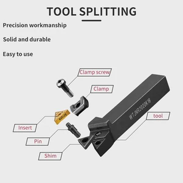 Conjunto De Suporte De Ferramenta De Torneamento Triangular Externo, Inserções De Carboneto TNMG, Ferramentas De Corte De Torno, WTJNR2020K16 WTJNR 1616H16 WTJNR25M16