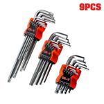 L Tipo Double-End Chave de fenda, Hex Wrench Set, Chave Allen, Hexagon Flat Ball, Torx Star Head, Spanner Key Set, Ferramentas manuais, 9Pcs