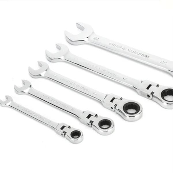 Ratchet Wrench of Keys, Spanner Set Ferramenta de Mão, 72-Tooth Ratcheting, cabeça flexível, acabamento espelhado