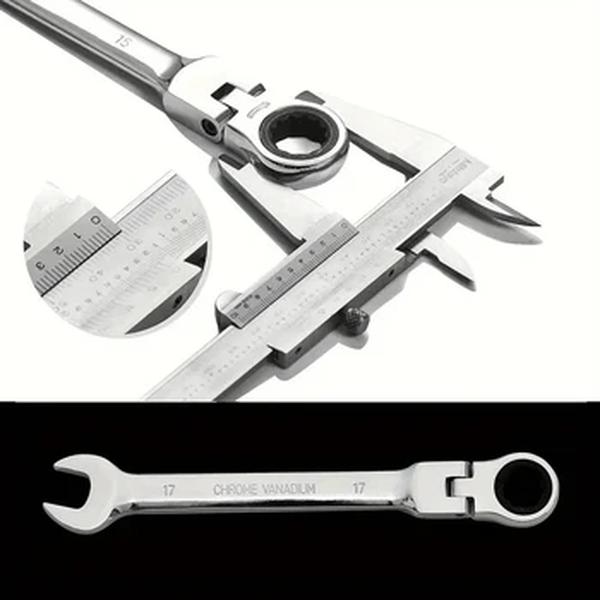 Ratchet Wrench of Keys, Spanner Set Ferramenta de Mão, 72-Tooth Ratcheting, cabeça flexível, acabamento espelhado