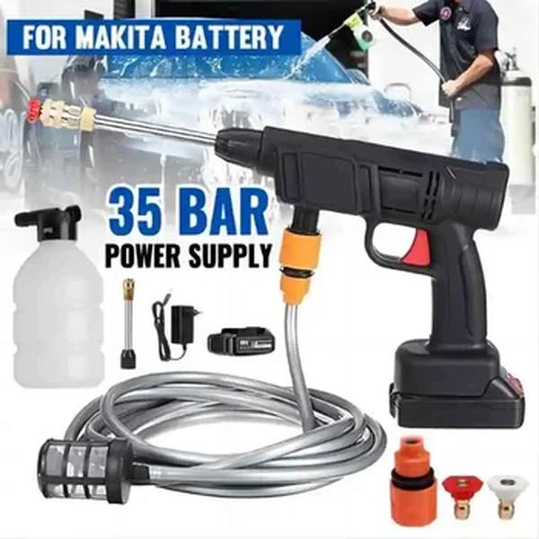 Alta Pressão Elétrica Lavadora Recarregável Car Wash Gun Sem Fio Elétrica Água Gun Espuma Máquina para Makita 24V Bateria