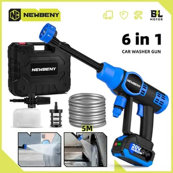 NewBeny-Lavadora de Alta Pressão sem Escova, 6 em 1, Sem Fio, Eficiente, Carro, Jardim, Lavagem de Ferramentas Elétricas, Makita 18V Battery, 200Bar