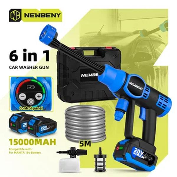 NewBeny-Lavadora Elétrica Brushless de Alta Pressão, 2 Engrenagens, Sem Fio, Carro, Jardim, Lavagem de Ferramentas Elétricas, Makita 18V Bateria, 200Bar