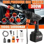 Sem fio de alta pressão Car Wash Gun, gerador de espuma, pistola de água, Spray Cleaner, máquina de lavar carro, 30000mAh, 300W, 60Bar