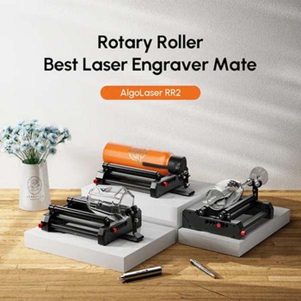 Máquina a laser para gravação de objetos cilíndricos Rolo rotativo RR2 Compatível com todas as máquinas a laser Algolaser