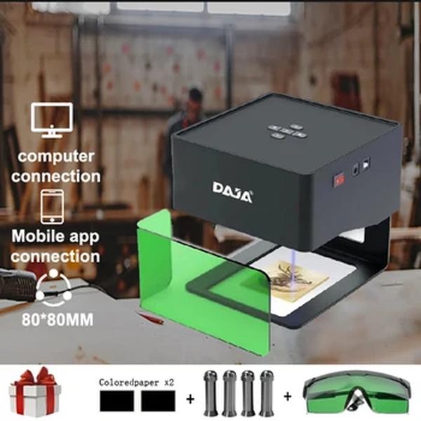 DAJA DJ6 Máquina De Gravação A Laser, Mini Impressora Rápida DIY, Android para Logotipo, Papel, Madeira, Plástico, Couro, Gravura De Vidro, 3000mW, CNC