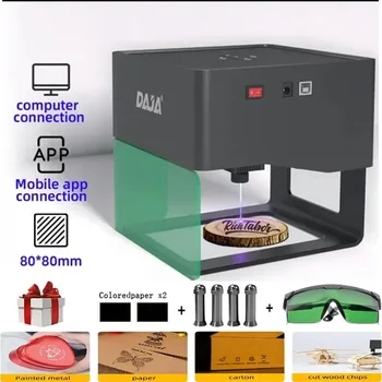 DAJA-Máquina de Gravação a Laser, Gravador a Laser, Rápido Mini Logotipo, Mark Impressora, Carpintaria, Madeira, Plástico, DIY, DJ6, 3000mw