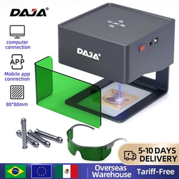 DAJA-Máquina de Gravação a Laser, Gravador a Laser, Rápido Mini Logotipo, Mark Impressora, Cortador, Carpintaria, Madeira, Plástico, DIY, DJ6, 3000mw