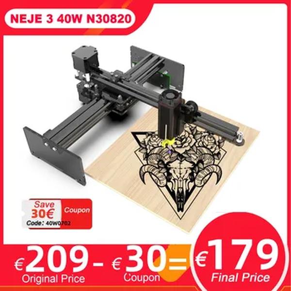 Neje 3 40w gravador a laser sem fio cnc gravação a laser corte 3d madeira diy cortador de laser impressora 5.5-7.5w saída de máquinas-ferramentas