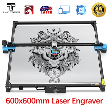 TwoTrees CNC Laser Gravador, Máquina De Gravação De Metal, Máquina De Corte De Madeira E Couro, 40W, 80W, TTS-55 PRO, TTS-10 PRO, 600x600mm