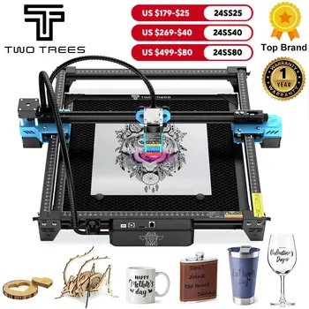 TwoTrees-TTS-55 Pro Gravação a Laser e Máquina de Corte, Controle Offline WiFi, Luz Azul, 445 ± 5nm, 80W