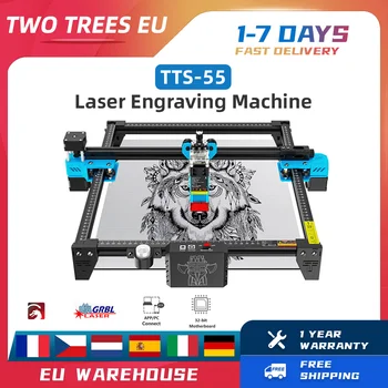 TwoTrees-TTS-55 Pro Gravador a laser com Wi-Fi, controle offline, 40W, 450 ± 5nm, luz azul, poderosa máquina CNC