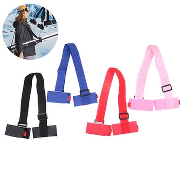 Esqui ajustável Pole Shoulder Hand Carrier, Lash Handle Straps, Nylon Ski Bags, Porter Hook, Loop Protection for Ski Snowboard