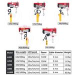 Amonstar-Guindaste elétrico com controle remoto com fio, guincho de cabo para barco, carro, elevador da garagem, 200-1000kg