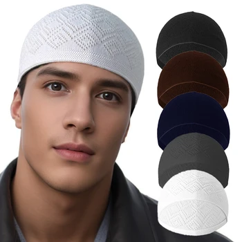 Gorro de malha quente unissex, Chapéus de Oração Muçulmanos, Tampas Judaicas da Índia, Kippah Masculino, Inverno