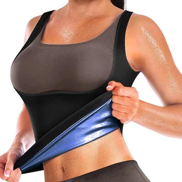 Sweat Vest Sauna Sweat Suit para As Mulheres Camisa Sauna Shapewear Azul