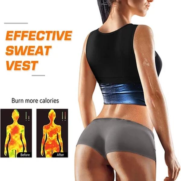 Sweat Vest Sauna Sweat Suit para As Mulheres Camisa Sauna Shapewear Azul