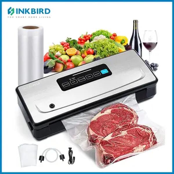 INKBIRDPLUS-selador doméstico do vácuo, preservação do alimento, máquina de embalagem com sacos livres, INK-VS02, versão atualizada, 85 kpa