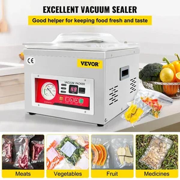 VEVOR-Máquina De Embalagem De Vácuo De Alimentos, Selador De Câmara Comercial, Embalagem De Saco De Carne De Cozinha, Máquina De Selagem De Alimentos Saver, DZ-260A