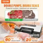 VEVOR-Máquina Automática Vacuum Sealer, Preservação De Alimentos, Armazenamento Saver, Seco Moist Food Armazenamento, Vedação De Ar Manual, 90Kpa