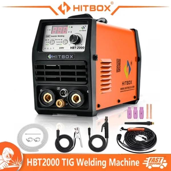 HITBOX-DC Tig máquina de solda, 200A soldadores TIG MMA ARC vara, inversor IGBT, HBT2000, 220-240V, 2T, soldador 4T