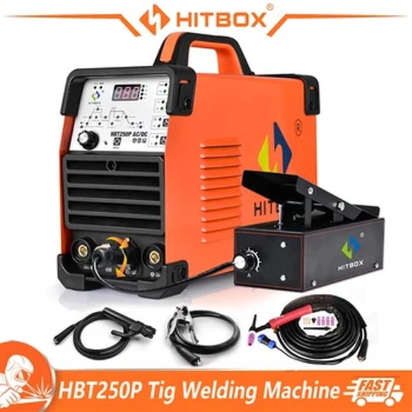 HITBOX Precise Digital Pulso Soldador, Alumínio Tig Máquina de Solda, HBT250P, AC, DC, IGBT Inversor, 2T, 4T, HF, TIG, MMA, Arc Stick, Argon