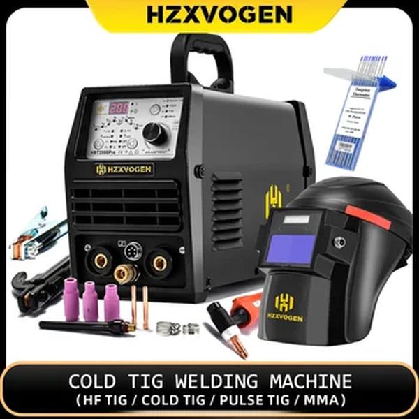 Máquina de solda TIG frio HZXVOGEN, ARC Stick Welder, TIG Spot, pulso 145A, ajuste 1-900ms, HF, HBT2000PII