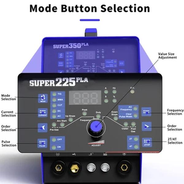 Soldador a ponto de alumínio semiautomático, cortador de plasma industrial, AC/DC, 225PLA/LIFT TIG/HF TIG, 5 em 1