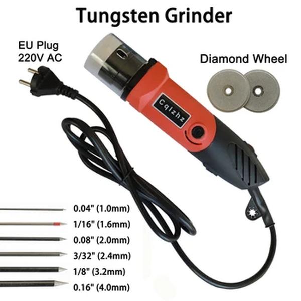 Tungsten Electrode Grinder e Sharpener para TIG Melhoria, 1/8 ", 3/8", 1/4 ", 22,5 ° e 30 °