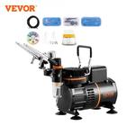 Kit de aerógrafo VEVOR, kit de sistema de aerógrafo profissional com compressor de ar de ventilador duplo com aerógrafos conjunto de escova de limpeza de roda de mistura