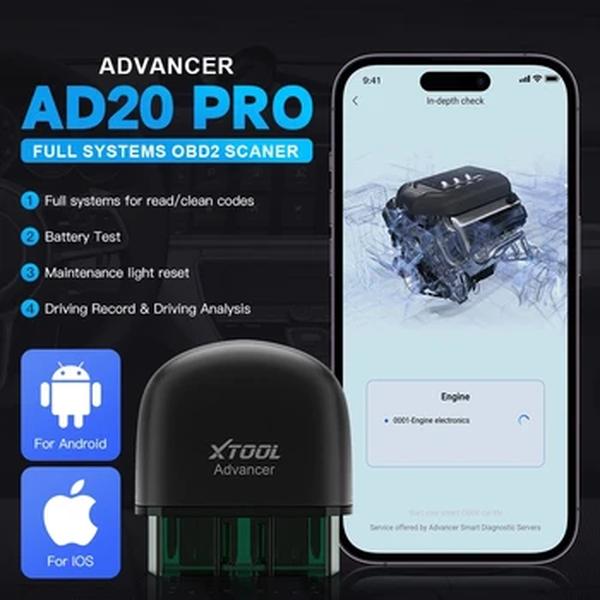 XTOOL-AD20 PRO Scanner De Diagnóstico Do Sistema Completo, Obd2 On-Board, Monitor Tool, Reset De Óleo, Teste De Bateria, Trabalhar com IOS e Android, Mais Novo