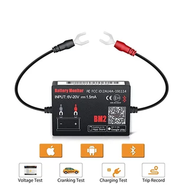 ferramenta de diagnóstico da bateria do carro, BM2, Bluetooth 4.0, 12V, dispositivo do monitor, testador, andróide, IOS telefone, quente