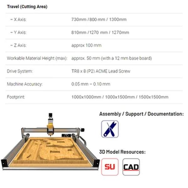 Máquina de Escultura CNC completa, Kit Completo, Gravador de Fresagem, DIY, Aparafusada, 4 Eixos, 1000x1500mm Chumbo, 3D, -20%