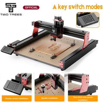 Fresa cnc de duas árvores ttc450 pro, máquina de gravação a laser para madeira, acrílico, pcb, pvc, metal, 4 eixos, kit de roteador cnc, tamanho grande