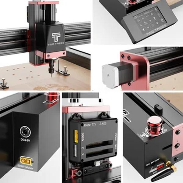 Fresa cnc de duas árvores ttc450 pro, máquina de gravação a laser para madeira, acrílico, pcb, pvc, metal, 4 eixos, kit de roteador cnc, tamanho grande